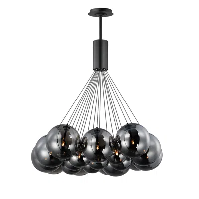 Et2 Burst 35 1/4" Wide Black Globe 20-light Led Pendant