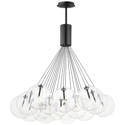 Et2 Burst 35" Clear And Black 20-light Led Pendant