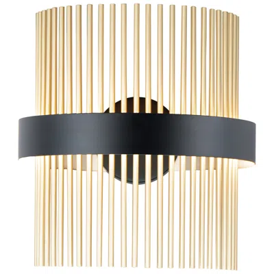 Et2 Chimes 5cct Select 15" High Black/satin Brass Wall Sconce