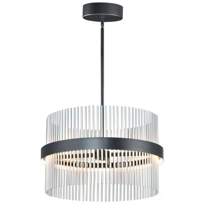 Et2 Chimes 5cct Select 24" Black / Satin Nickel Pendant