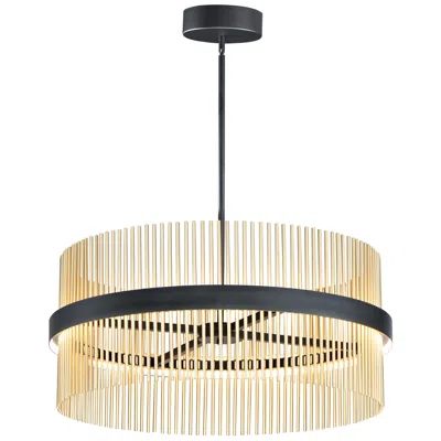 Et2 Chimes 5cct Select 36" Black / Satin Brass Pendant