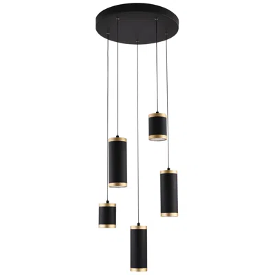 Et2 Cuff 15 3/4" Wide Black And Gold Led Multi-light Pendant