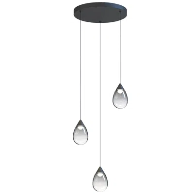 Et2 Dewdrop 15" Wide Matte Black Led Multi-light Glass Modern Pendant