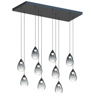 Et2 Dewdrop 30 1/2" Wide Black Led Multi-light Linear Pendant