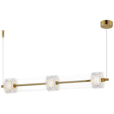 Et2 Elysian 41 1/2" Wide Natural Aged Brass 3-light Led Linear Pendant