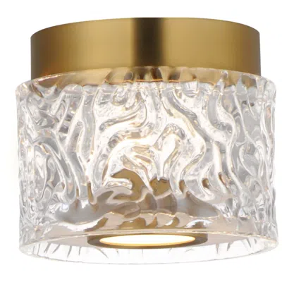 Et2 Elysian 5 1/2" Wide Natural Aged Brass Led Flush Mount