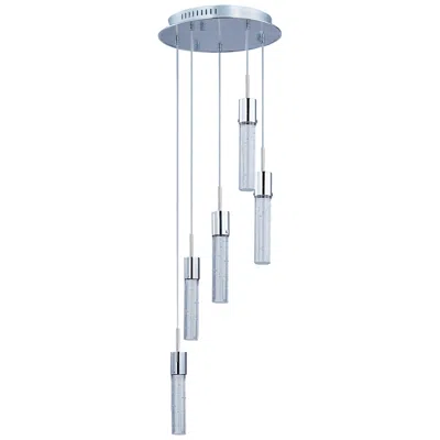 Et2 Fizz Iv 14"w Chrome And Bubble Glass Multi-light Led Pendant