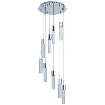 Et2 Fizz Iv 16"w Chrome And Bubble Glass Multi-light Led Pendant