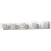 Et2 Gem 5-light Bath Vanity With Sv Shade In White
