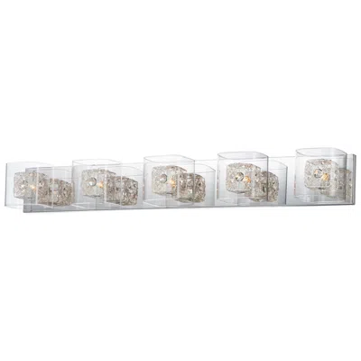 Et2 Gem 5-light Bath Vanity With Sv Shade In White