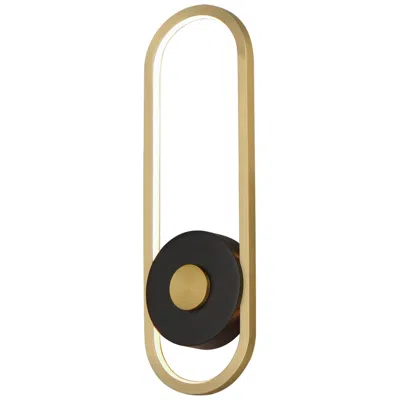 Et2 Gravity 18" High Black And Gold Led Outdoor Wall Light