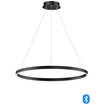 Et2 Groove 31 1/4" Wide Black Led Ring Pendant Light