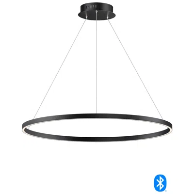 Et2 Groove 39 1/2" Wide Black Led Ring Pendant Light