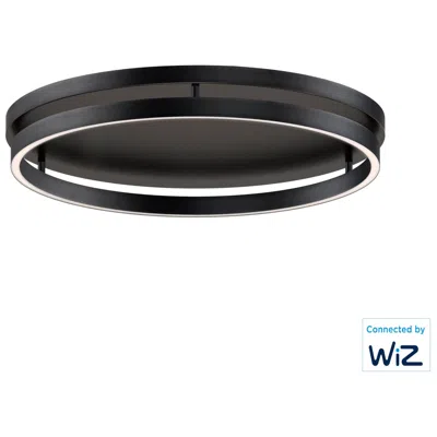 Et2 Groove Round 24 1/2" Wide Black Finish Modern Led Ceiling Light