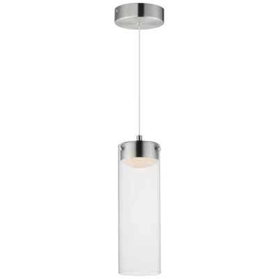 Et2 Highball 12 1/2" High Clear/satin Nickel Led Pendant