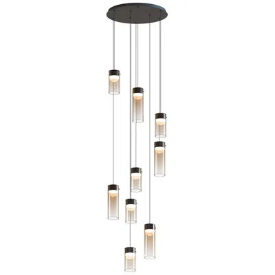 Et2 Highball 22 3/4"w Gunmetal Led Multi-light Pendant W/ Amber Glass