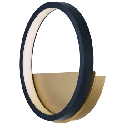 Et2 Hoopla 11 3/4" High Black And Gold Modern Ring Led Wall Sconce