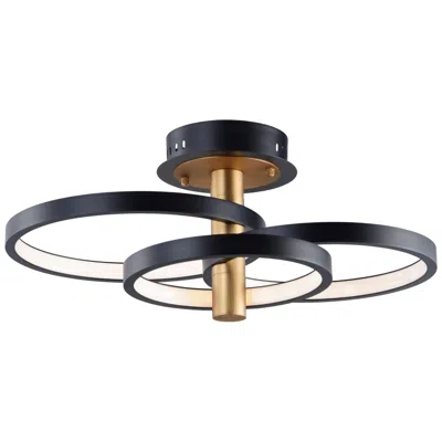 Et2 Hoopla 15 3/4" Wide Black And Gold Modern Led Ceiling Light