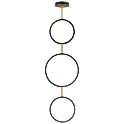 Et2 Hoopla 16" Black/gold 3-light Led Pendant
