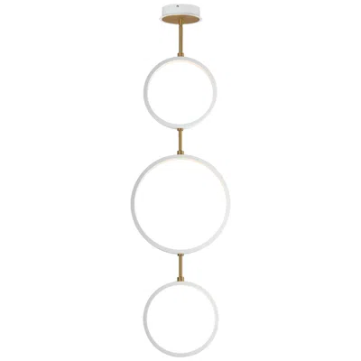 Et2 Hoopla 16" White/gold 3-light Led Pendant