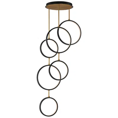 Et2 Hoopla 25" Black/gold 6-light Led Pendant