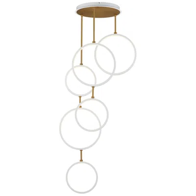 Et2 Hoopla 25" White/gold 6-light Led Pendant