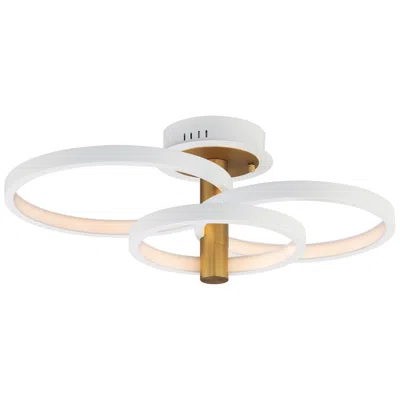 Et2 Hoopla 26" White/gold 3-light Led Semi Flush Mount