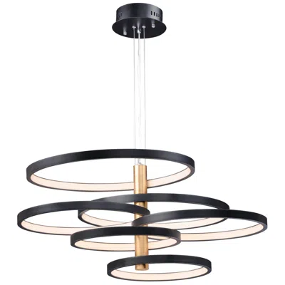 Et2 Hoopla 45 1/4"w Black And Gold 6-light Led Pendant Light