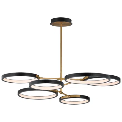 Et2 Hoopla 47 1/4" Wide Black/gold 6-light Led Pendant