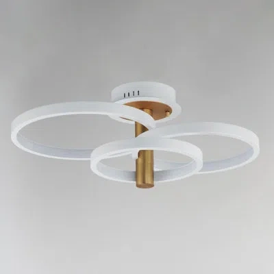 Et2 Hoopla-semi-flush Mount In White,gold