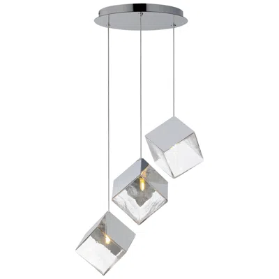Et2 Ice Cube 18 1/2" Wide Polished Chrome 3-light Led Pendant