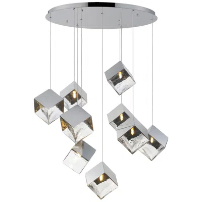 Et2 Ice Cube 33 1/2" Wide Polished Chrome 9-light Led Pendant