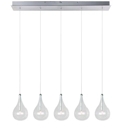 Et2 Larmes 34" Wide Modern 5-light Linear Pendant Chandelier