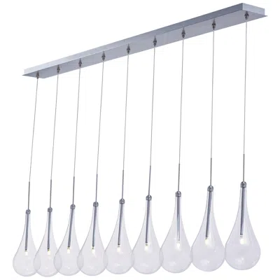 Et2 Larmes 58" Wide 9-light Chrome Led Island Pendant Light