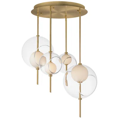Et2 Martini 4-light Led Pendant Natural Aged Brass