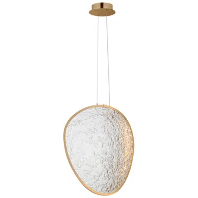 Et2 Moonscapes 17 3/4" H  Brushed Champagne Single Led Pendant In White