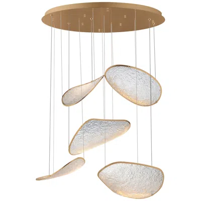 Et2 Moonscapes 47" Brushed Champagne 5-light Led Pendant In Gold