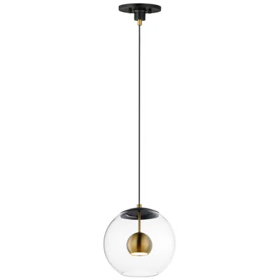 Et2 Nucleus 11" Wide Black And Aged Brass Led Pendant Light