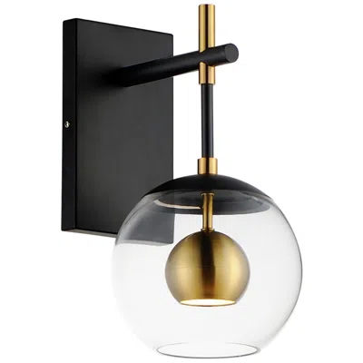 Et2 Nucleus 12 3/4"h Black And Aged Brass Led Wall Sconce