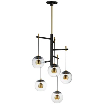 Et2 Nucleus 28"w Black And Aged Brass Led Multi-light Pendant