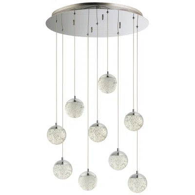 Et2 Orb Ii 21 3/4"w Chrome 9-light Led Multi Light Pendant