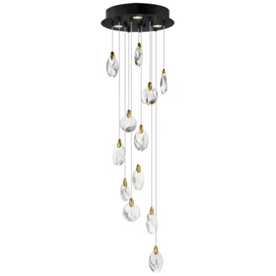 Et2 Pebble 15 3/4" Wide Black/gold 12-light Led Pendant