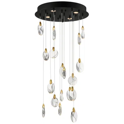 Et2 Pebble 21 3/4" Wide Black And Gold Led Multi-light Pendant