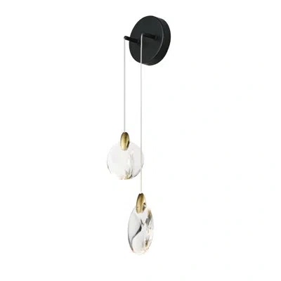 Et2 Pebble-wall Sconce In Noir,or Poli;black,polished Gold