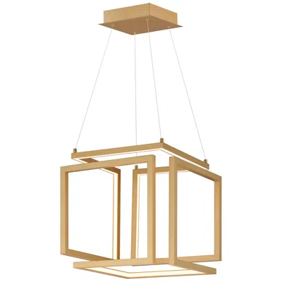 Et2 Penrose 16" Gold Cube Square Led Pendant