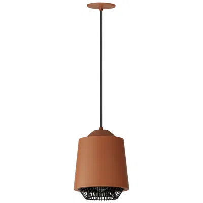 Et2 Phoenix 9" Wide Black And Brick Led Mini Pendant