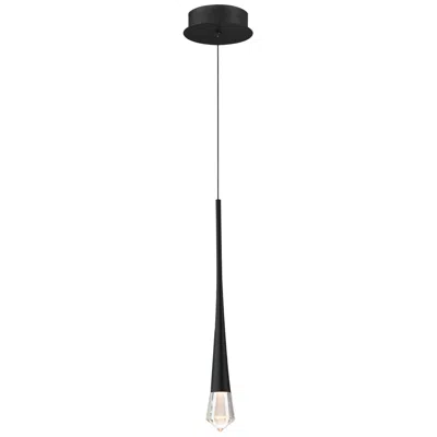 Et2 Pierce 2 1/4"w Black Led Mini Pendant W/ Clear Crystal