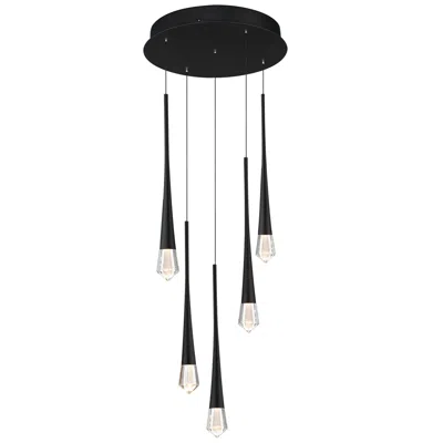 Et2 Pierce 5-light Led Pendant In Black