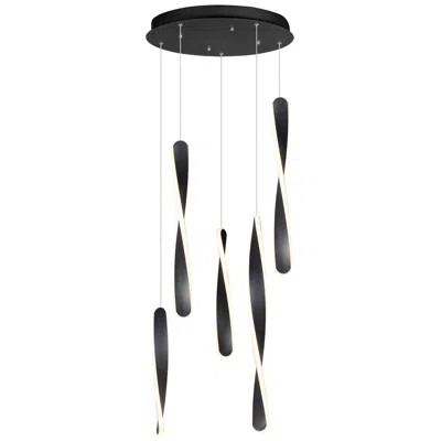 Et2 Pirouette 5-light Led Pendant In Black