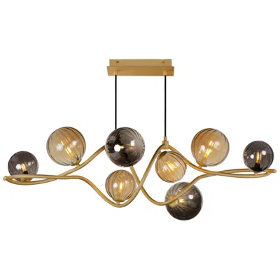 Et2 Planetary 43 1/2"w Gold 8-light Led Linear Chandelier